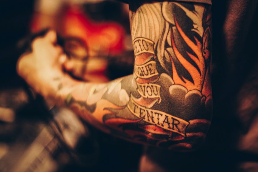 closeup of tattooed arm