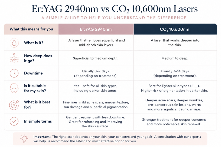 Er 2940nm vs CO₂ 10,600nm